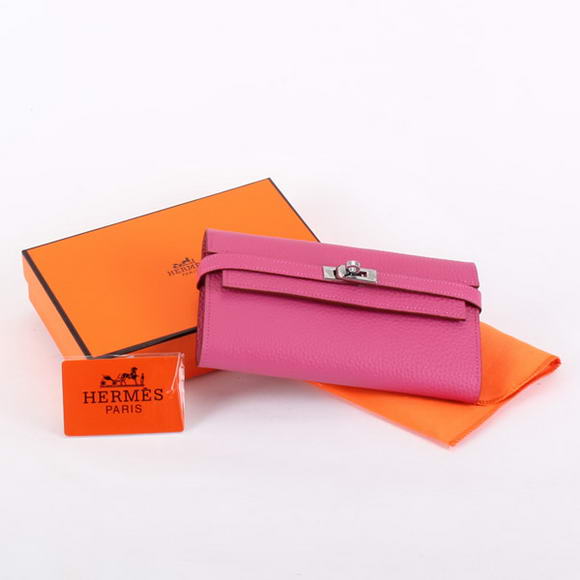 High Quality Hermes Kelly Bi-Fold Wallet A708 Roseo Fake - Click Image to Close